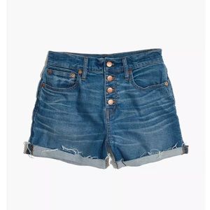 Madewell High-Rise Denim Boyshorts: Button-Through Edition Clanton Wash size 26